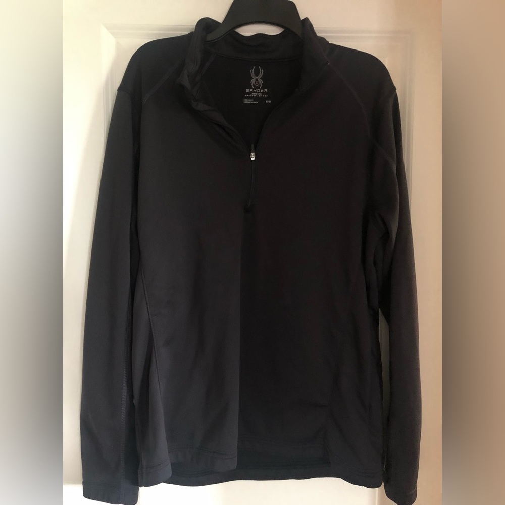 Spyder Black 1/4 Zip Base Layer Top Size Medium - image 1